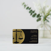 Advocaat | Golden Black Scales of Justice Visitekaartje (Staand voorkant)
