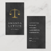 Advocaat / Gouden Justitieel Weegschaal Afsprakenkaartje (Voorkant / Achterkant)