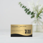 Advocaat / Gouden Metallieke Justitie Weegschaal Visitekaartje (Staand voorkant)