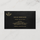 Advocaat goudkleurige klassieker elegant zwart visitekaartje (Achterkant)