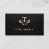 Advocaat goudkleurige klassieker elegant zwart visitekaartje (Voorkant)