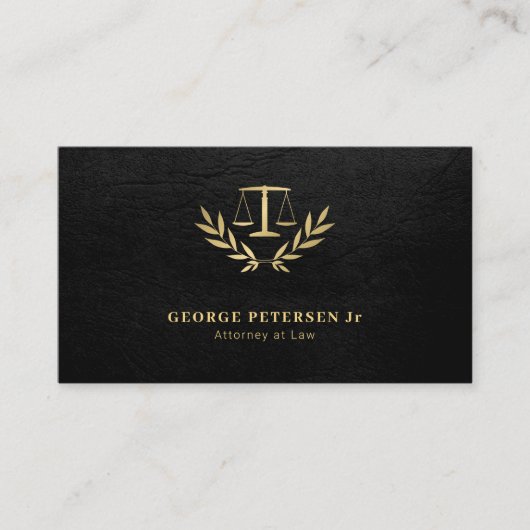 Advocaat goudkleurige klassieker elegant zwart visitekaartje (Voorkant)