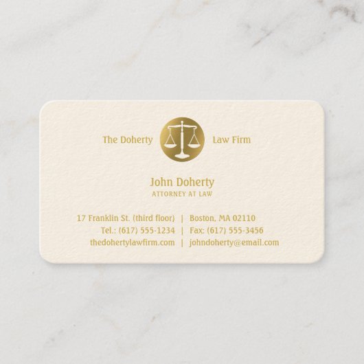 Advocaat | Gulden schalen van justitie Visitekaartje (Voorkant)
