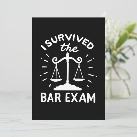 Advocaat heeft het barexamen overleefd kaart (Staand voorkant)