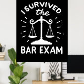 Advocaat heeft het barexamen overleefd poster (Thuiskantoor)
