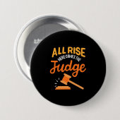 Advocaat hier komt de rechter aan ronde button 7,6 cm (Voorkant /achterkant)