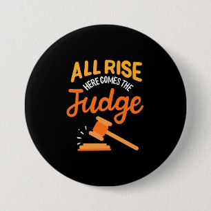 Advocaat hier komt de rechter aan ronde button 7,6 cm