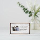 Advocaat | Houten Frame | Witte Textuur Visitekaartje (Staand voorkant)