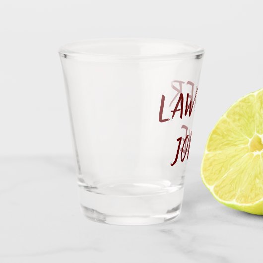 Advocaat Humor | Aanklager Joke Quote Brushstroke Shot Glas (Links)