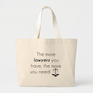 Advocaat humor grote tote bag