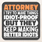 Advocaat Ik probeer dingen grappig te zeggen Kartonnen Onderzetters (Voorkant)