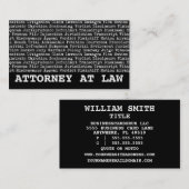 Advocaat in juridische terminologie visitekaartje (Voorkant / Achterkant)