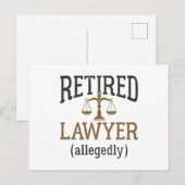 Advocaat in ruste Naar verluidt procureur Briefkaart (Voorkant / Achterkant)