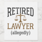 Advocaat in ruste Naar verluidt procureur Wijn Etiket (Enkel label)