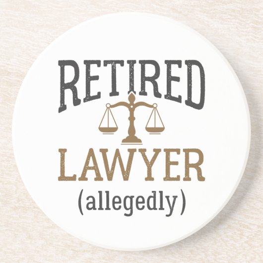 Advocaat in ruste Naar verluidt procureur Zandsteen Onderzetter (Voorkant)