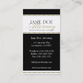 Advocaat Juridisch Adviseur Wettelijke firma Gold Visitekaartje (Achterkant)