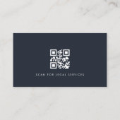 Advocaat Juridisch QR-code Navy Blue Visitekaartje (Achterkant)