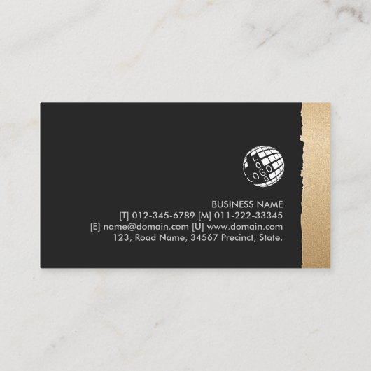 Advocaat Juridisch recht Bold Zwart Goud Visitekaartje (Achterkant)