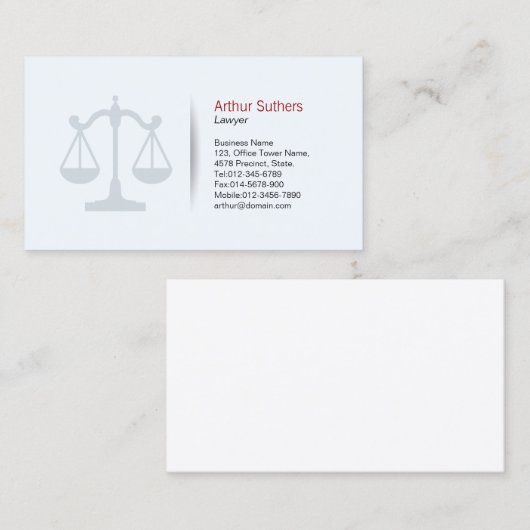 Advocaat Juridisch Recht Visitekaartje (Voorkant / Achterkant)