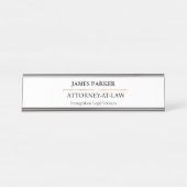 Advocaat Jurist Classy Wit Bureau Naambordje (Voorkant)