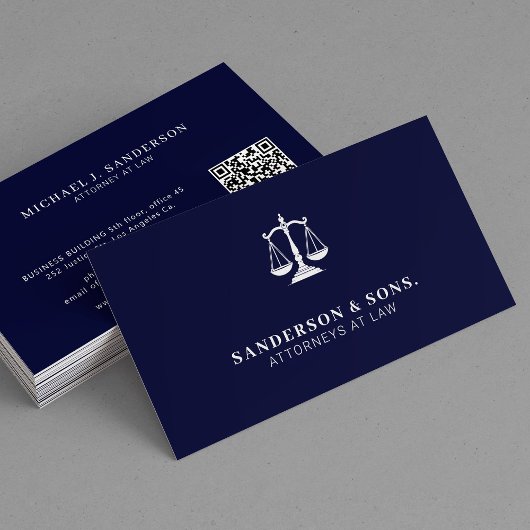 Advocaat jurist professional navy visitekaartje
