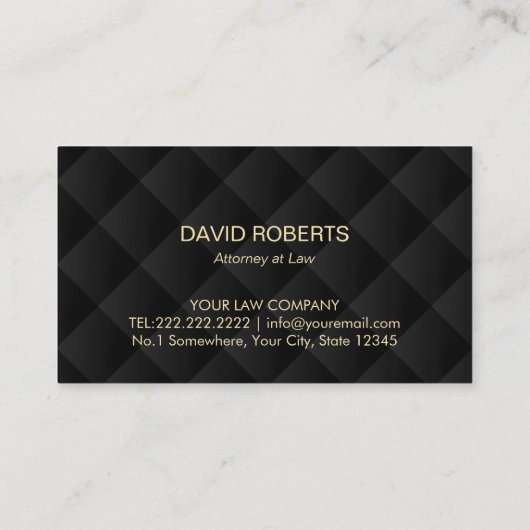 Advocaat Justitie Schaal Modern Roos Gold Visitekaartje (Achterkant)