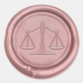Advocaat Kantoor Gold Wax Seal Roos Ronde Sticker (Voorkant)
