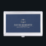 Advocaat Kantoor Modern Blue & Gold Visitekaarthouder<br><div class="desc">Advocaat Kantoor Modern Blue & Gold Business Card Holder.</div>