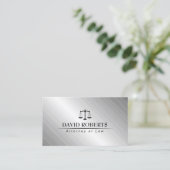 Advocaat Kantoor Modern Metallic Visitekaartje (Staand voorkant)