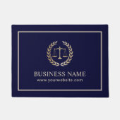 Advocaat Kantoor Modern Navy & Gold Deurmat (Voorkant)