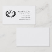 Advocaat Laurel Wreath Monogram Visitekaartje (Voorkant / Achterkant)