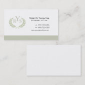 Advocaat Laurel Wreath Monogram Visitekaartje (Voorkant / Achterkant)