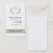 Advocaat Laurel Wreath Monogram Visitekaartje (Voorkant / Achterkant)