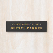 advocaat Law | Kantoor Zwart Goud Deurbordje (Voorkant)