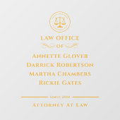 advocaat Law | Kantoor Zwart Goud Raamsticker (Vel)