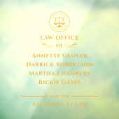 advocaat Law | Kantoor Zwart Goud Raamsticker (Vel 3)