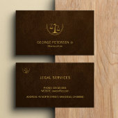 Advocaat luxe gouden schaal bruin leer look visitekaartje