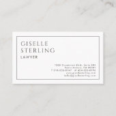 Advocaat Luxe Minimalistisch Zwart Wit Visitekaartje (Voorkant)