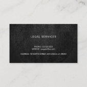 Advocaat luxe zwart schaal wit leer look visitekaartje (Achterkant)