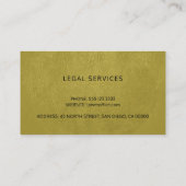 Advocaat luxe zwarte schaal gouden leer look visitekaartje (Achterkant)