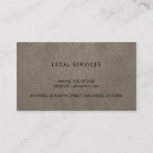 Advocaat luxe zwarte schaal taupe grijs leer look visitekaartje (Achterkant)