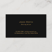 Advocaat Luxury Gold Shield Attorney for Law Visitekaartje (Achterkant)