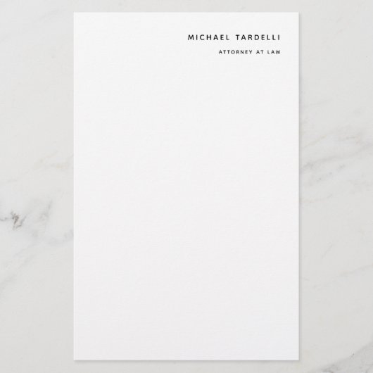 Advocaat Minimalistisch Klassiek Professioneel Briefpapier (Voorkant)