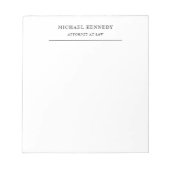 Advocaat Minimalistisch Klassiek Professioneel Notitieblok (Voorkant)