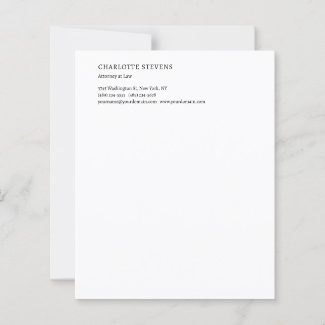 Advocaat Minimalistisch Papier (Voorkant)