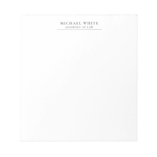 Advocaat Minimalistische Professional Notitieblok (Voorkant)
