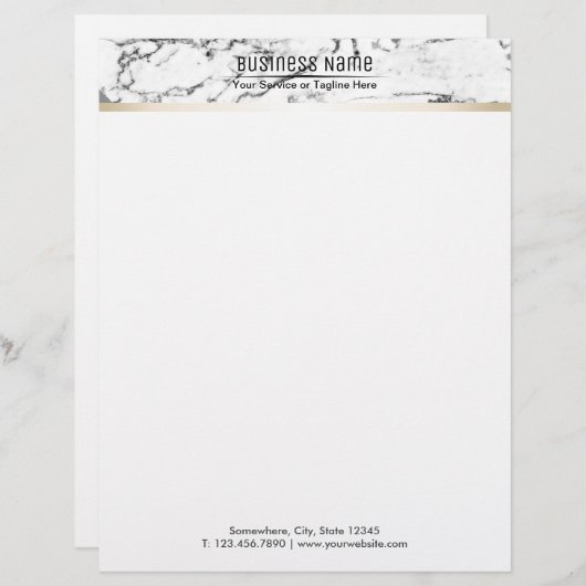 Advocaat Modern Marble Stone Texture Persoonlijk Briefhoofd (Voorkant / Achterkant)