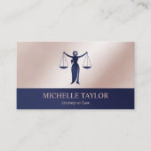 Advocaat Modern Navy Blue Roos Gold Visitekaartje (Voorkant)