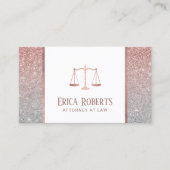 Advocaat Modern Roos Gold & Silver Glitter Visitekaartje (Voorkant)