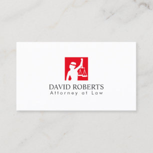 Advocaat Moderne Rode Dame Justice Logo Attorney Visitekaartje
